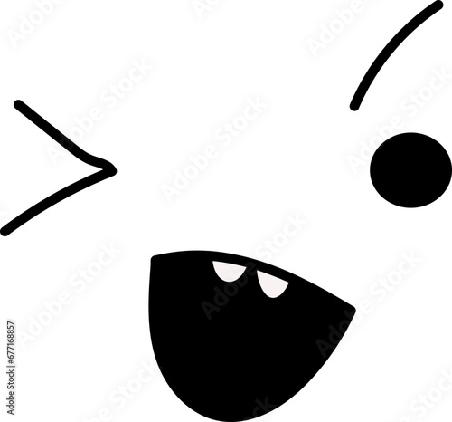 Wink cartoon face illustration