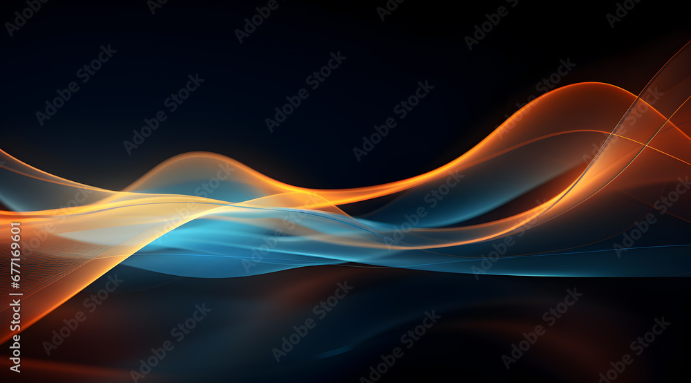 Abstract background with dynamic wavy lines on a dark background. Futuristic technology wallpaper. Abstract background with dynamic wavy lines on a dark background. Futuristic technology wallpaper.