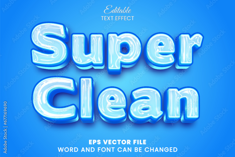 Super clean light blue 3d editable vector text effect
