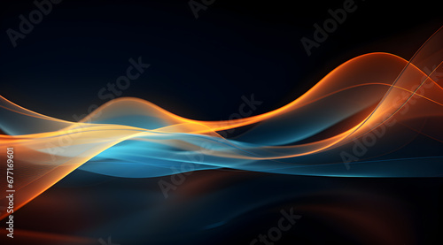 Abstract background with dynamic wavy lines on a dark background. Futuristic technology wallpaper.