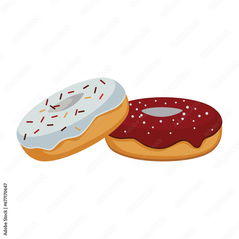 Doughnut Icon in Flat Style Doughnut Icon in Flat Style