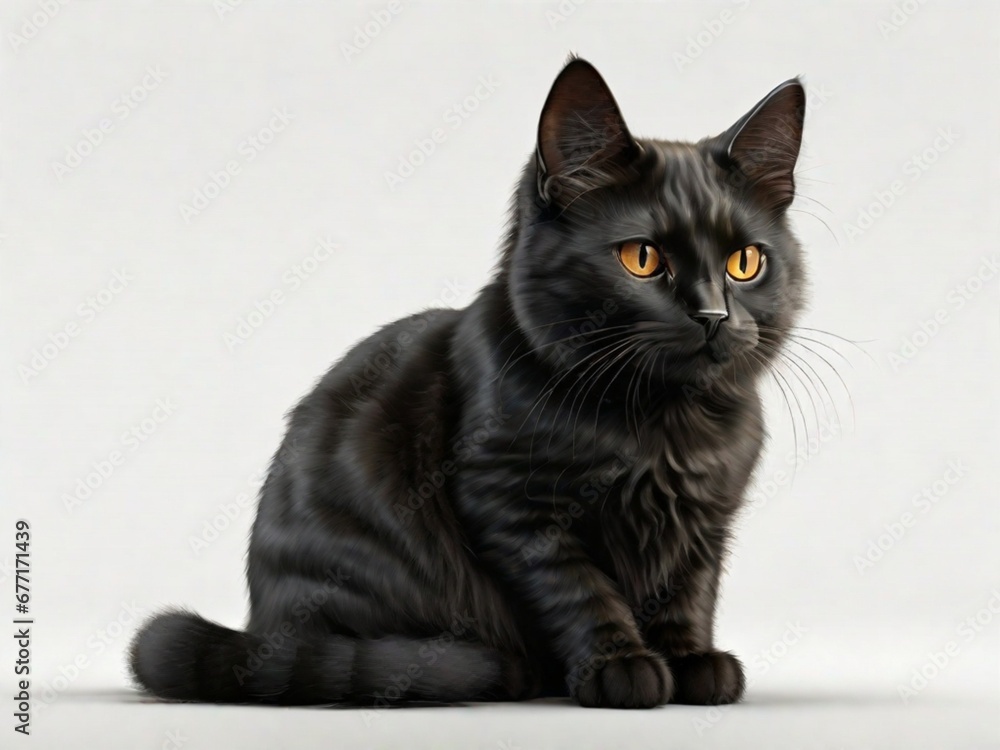 black cat illustration set isolated on white