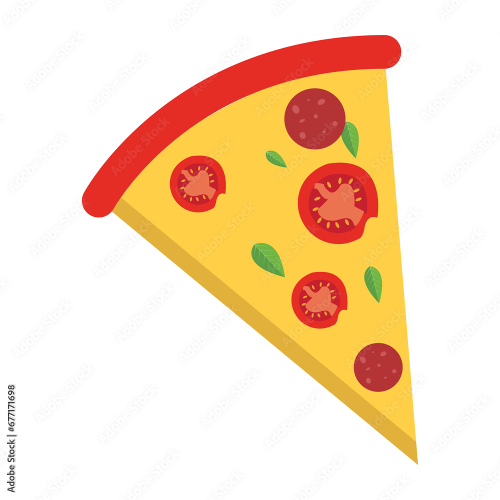 Pizza Icon in Flat Style Pizza Icon in Flat Style