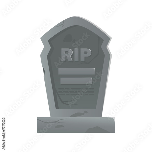 Gravestones vector illustration isolated cartoon style with RIP signs template element editable