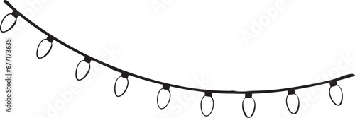 hand drawn sketch garlands with flags and light. christmas , wedding and party celebration. SVG