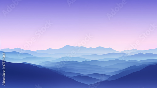 Background featuring minimalist mountain contours  in the style of line art  deep purples and blues
