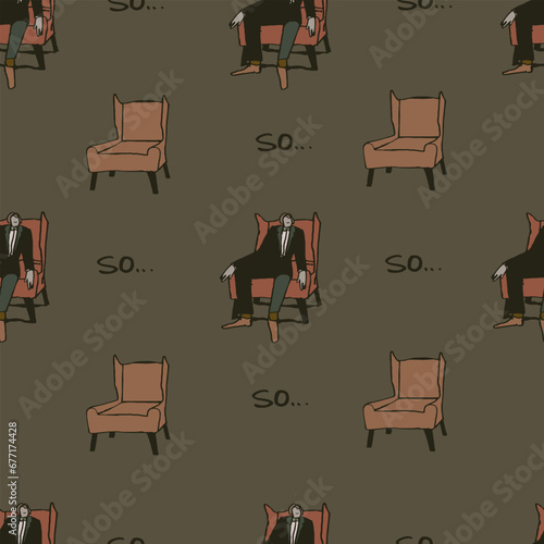 Psychoanalysis. Seamless vector pattern.