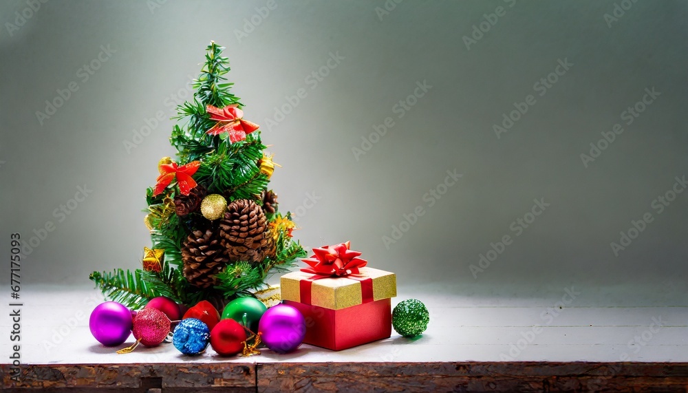 Christmass gifts with white isolated background, empty space
