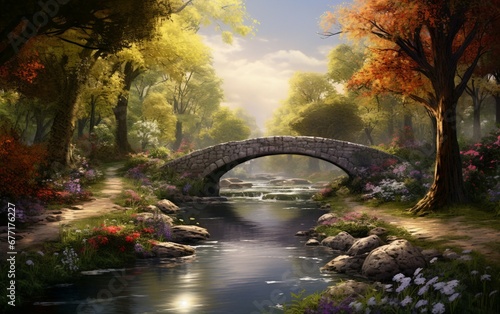 Bridge Landscape Painting
