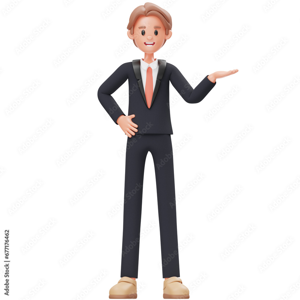 Career Man 3D Character rendering design illustration