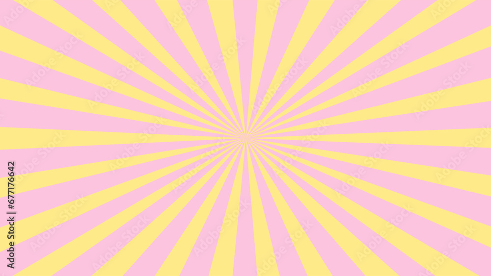 Yellow and pink sunburst background