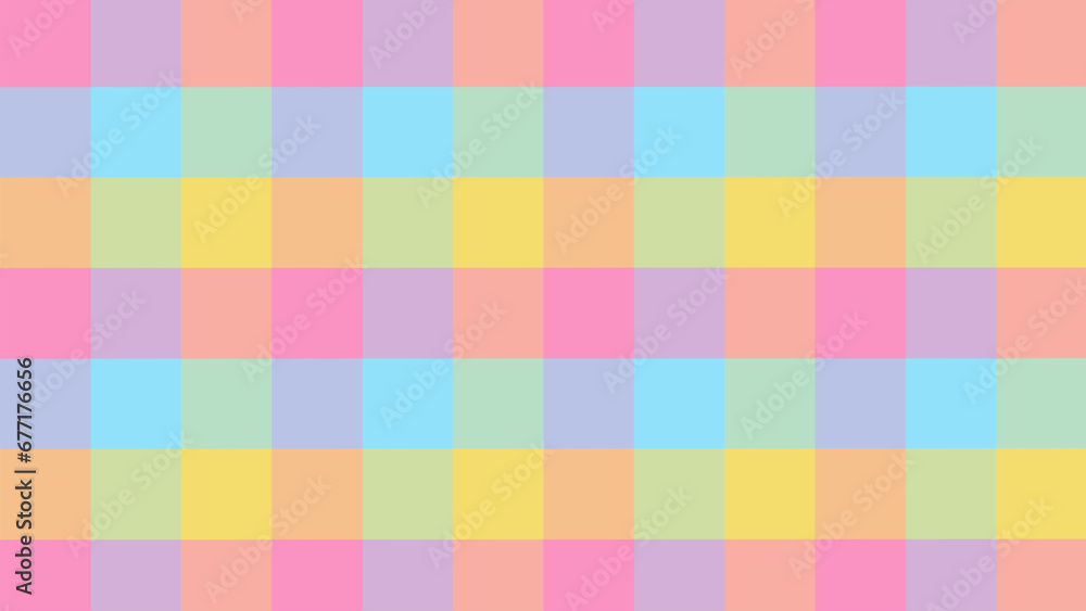 Blue pink and yellow plaid fabric texture as a background Blue pink and yellow plaid fabric texture as a background