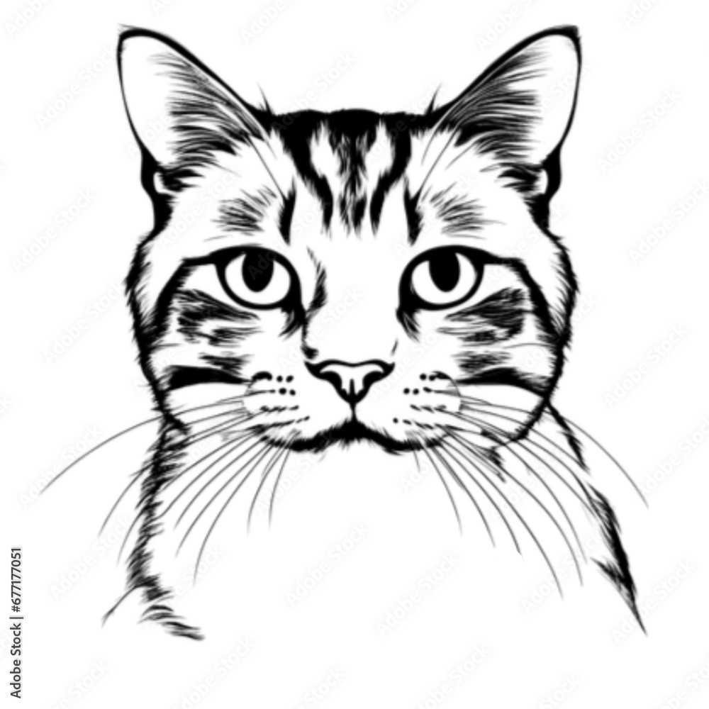 silhouette cat on white background, Black Cat shapes isolated on white background