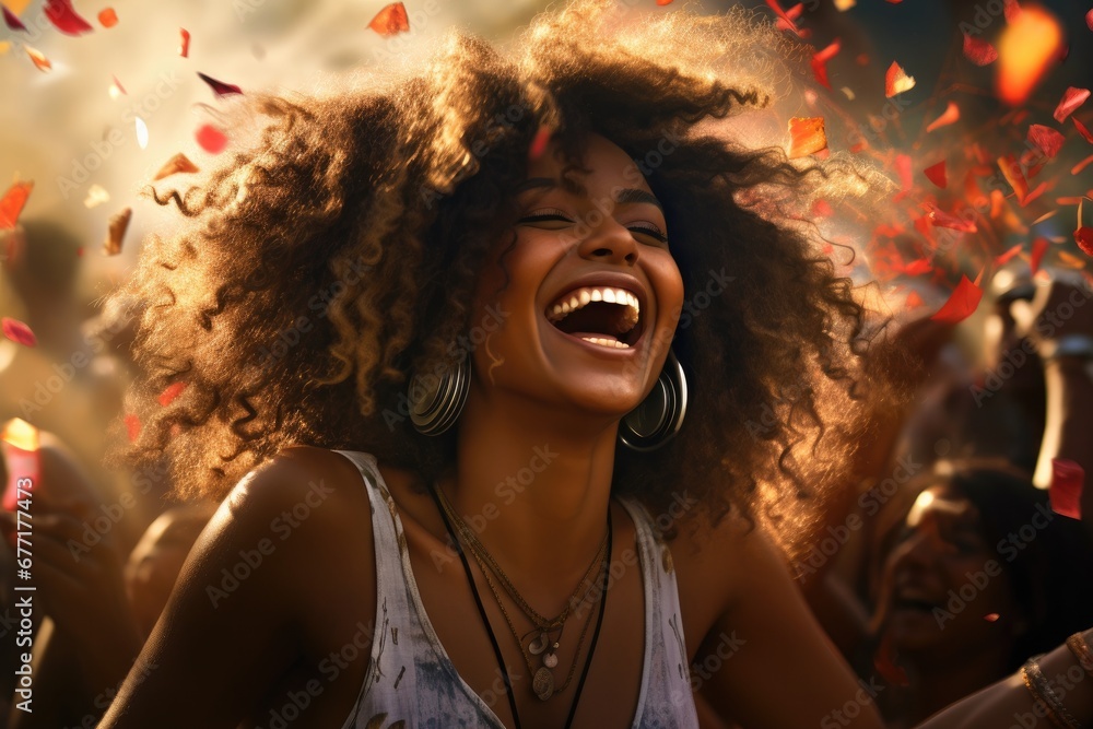Rhythmic Bliss: Capturing the Essence of Joy in a Psy Trance Open-Air Concert with a Beautiful African American Woman Rhythmic Bliss: Capturing the Essence of Joy in a Psy Trance Open-Air Concert with a Beautiful African American Woman