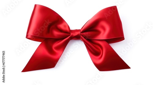 Decorative red bow. Design element for gift