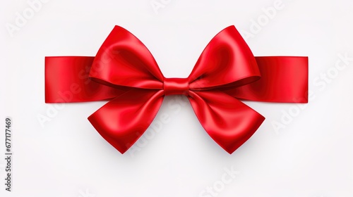 Decorative red bow. Design element for gift