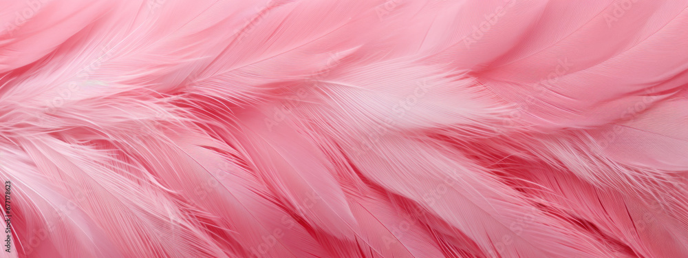 Close-up of delicate pink feathers soft texture.