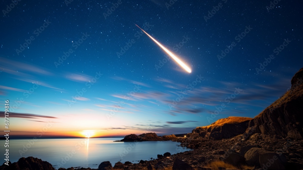 a meteor phenomenon in the sky