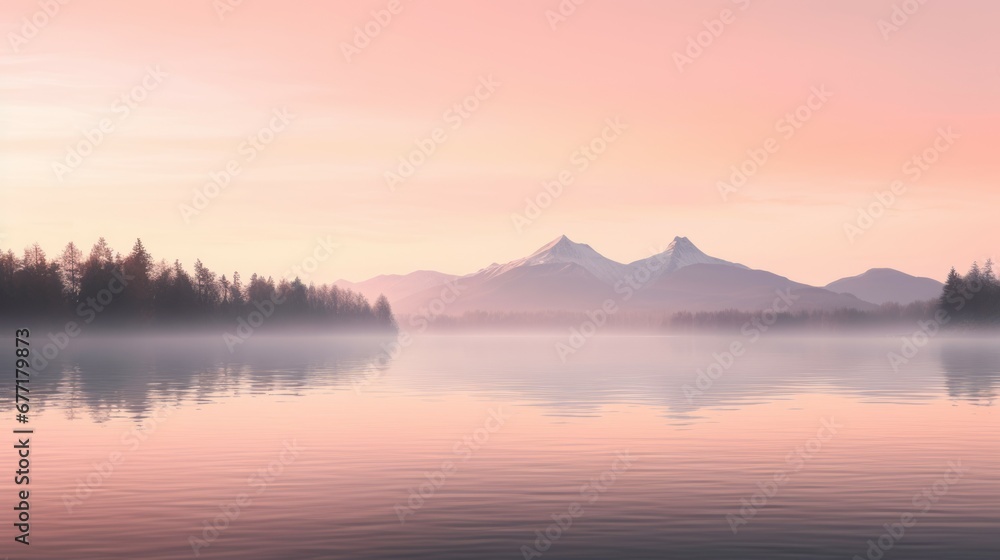 mountains are in the distance with a lake in the foreground