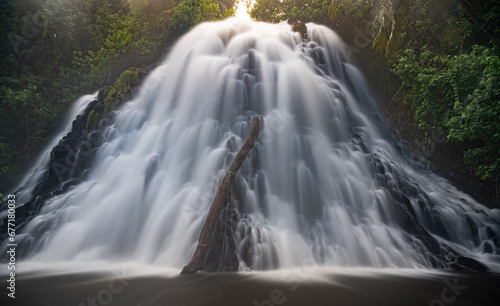 Long-exposure picture of the magnificent Kepirohi waterfall in Pohnpei  Micronesia