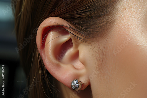 close up of ear macro view photo