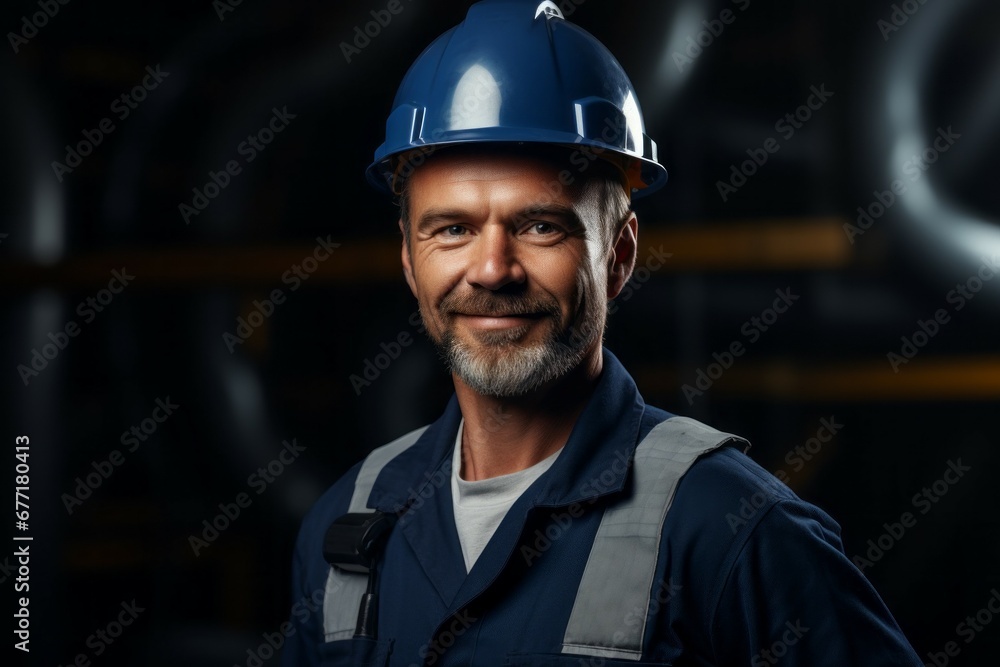 Professional electrical engineer. Portrait with selective focus and copy space Professional electrical engineer. Portrait with selective focus and copy space