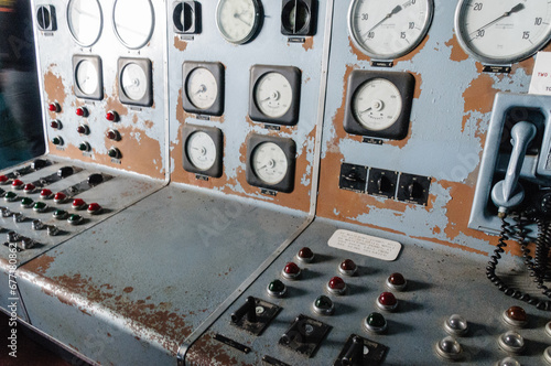 Old electrical control panel for pumps at the Thompson Pumphouse, Belfast photo