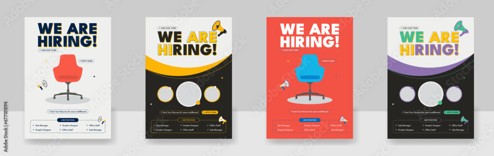 We are hiring Job advertisement flyer, We are hiring job vacancy poster design
 - obrazy, fototapety, plakaty 