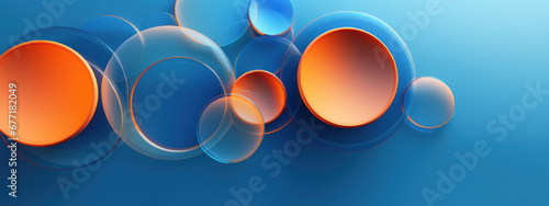 Vibrant blue and orange circles.