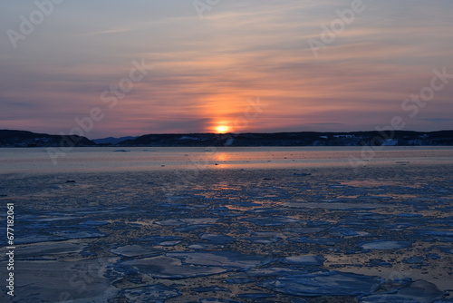 Sunset cruising on sea of Okhotsk