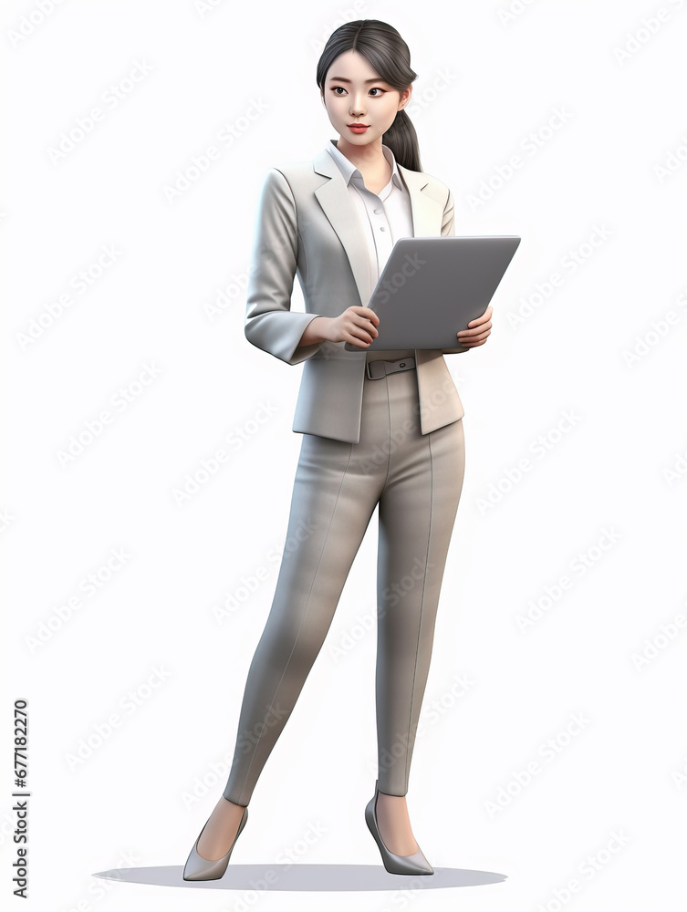 Female office worker wearing professional attire,created with Generative AI tecnology. Female office worker wearing professional attire,created with Generative AI tecnology.