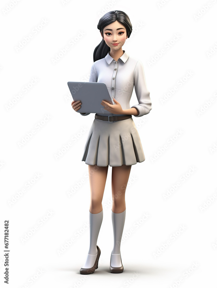 Female office worker wearing professional attire,created with Generative AI tecnology. Female office worker wearing professional attire,created with Generative AI tecnology.