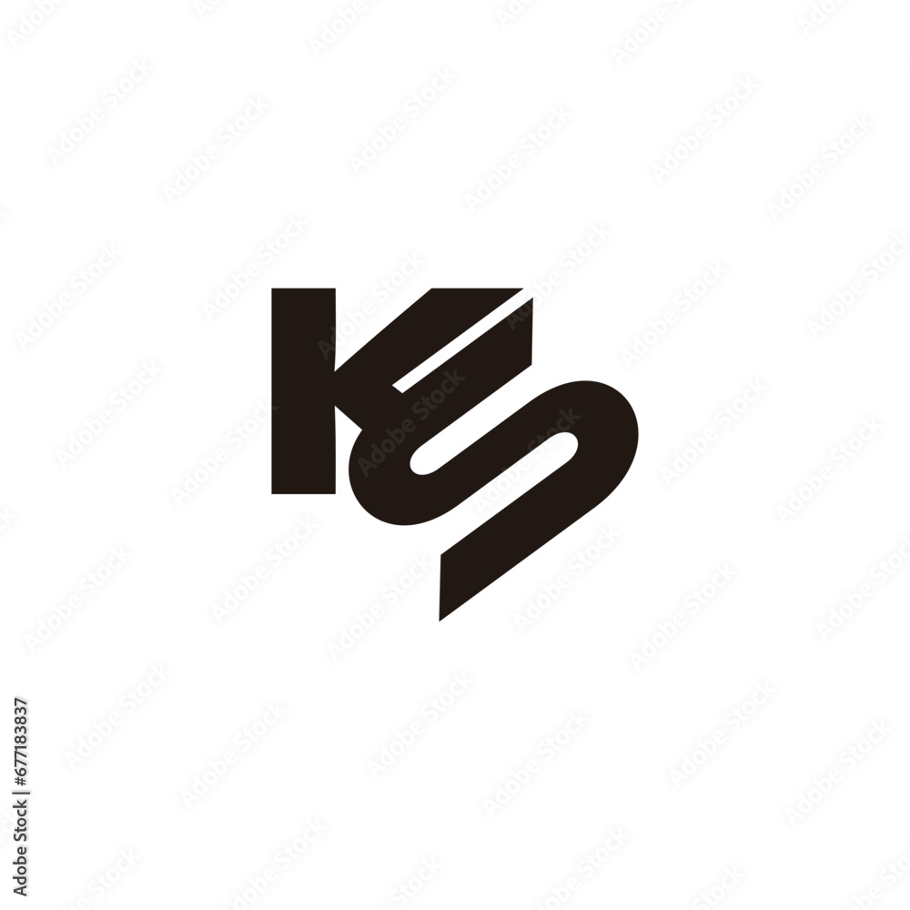 letter ks simple linked font logo vector