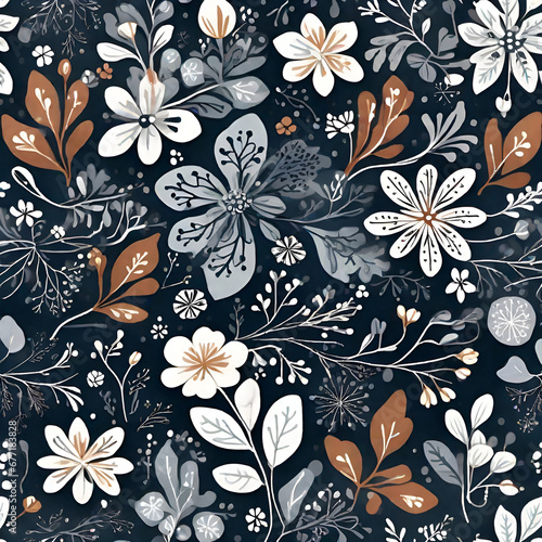 Scandinavian Floral Pattern  generative ai