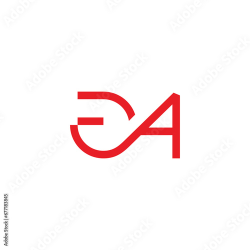 letter ea simple linear abstract logo vector