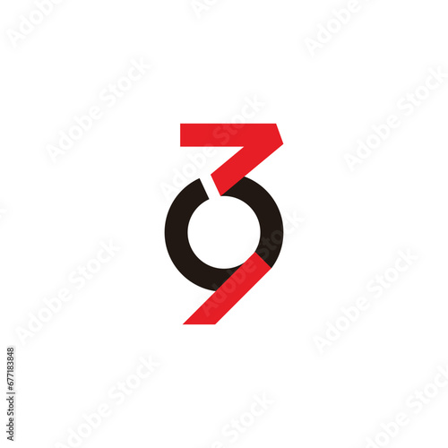 number 39 arrow circle round design logo vector