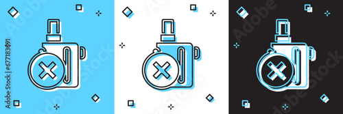 Set Electronic cigarette icon isolated on blue and white, black background. Vape smoking tool. Vaporizer Device. Vector