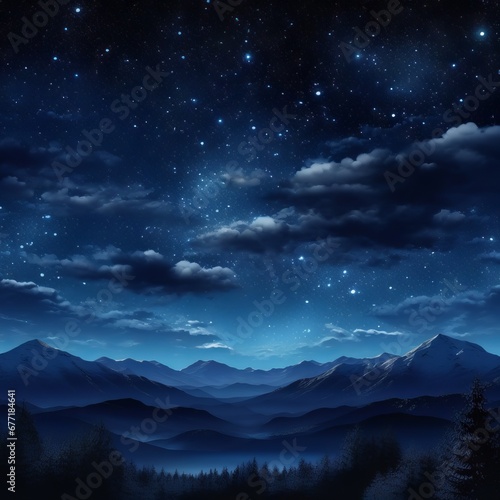 Mesmerizing nocturnal canvas  a starry sky masterpiece unfolds  Generative AI
