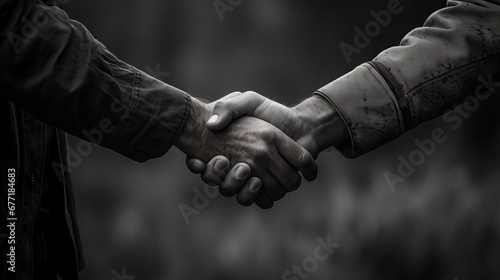 Shaking hand_Black and White