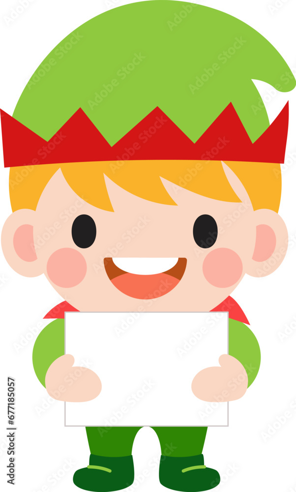 Fototapeta premium Elf clipart, Merry Christmas and happy new year
