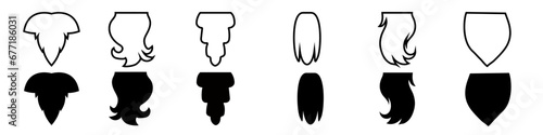 Beard icon vector set. barbershop illustration sign collection. hairdresser symbol.