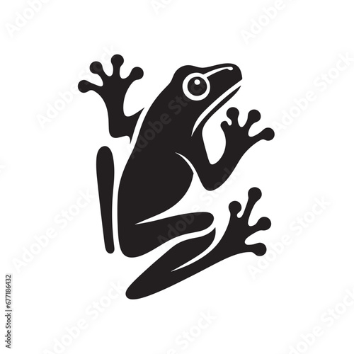illustration of wild frog, vector of amphibians in nature, amphibian logos for commercial brands