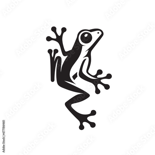 illustration of wild frog, vector of amphibians in nature, amphibian logos for commercial brands