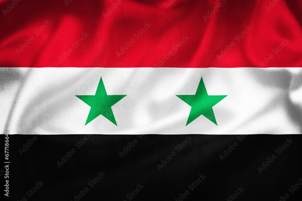 Grunge 3D illustration of Syria flag Grunge 3D illustration of Syria flag