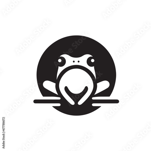 illustration of wild frog, vector of amphibians in nature, amphibian logos for commercial brands