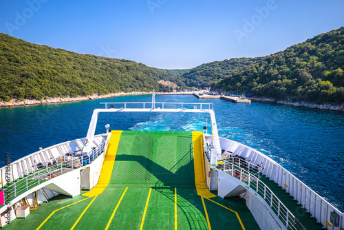 Adriatic ferry boat deck view, public sea transportation photo