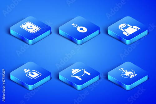 Set Hookah, Star and crescent, Table food, Perfume, Lute and Muslim woman in niqab icon. Vector