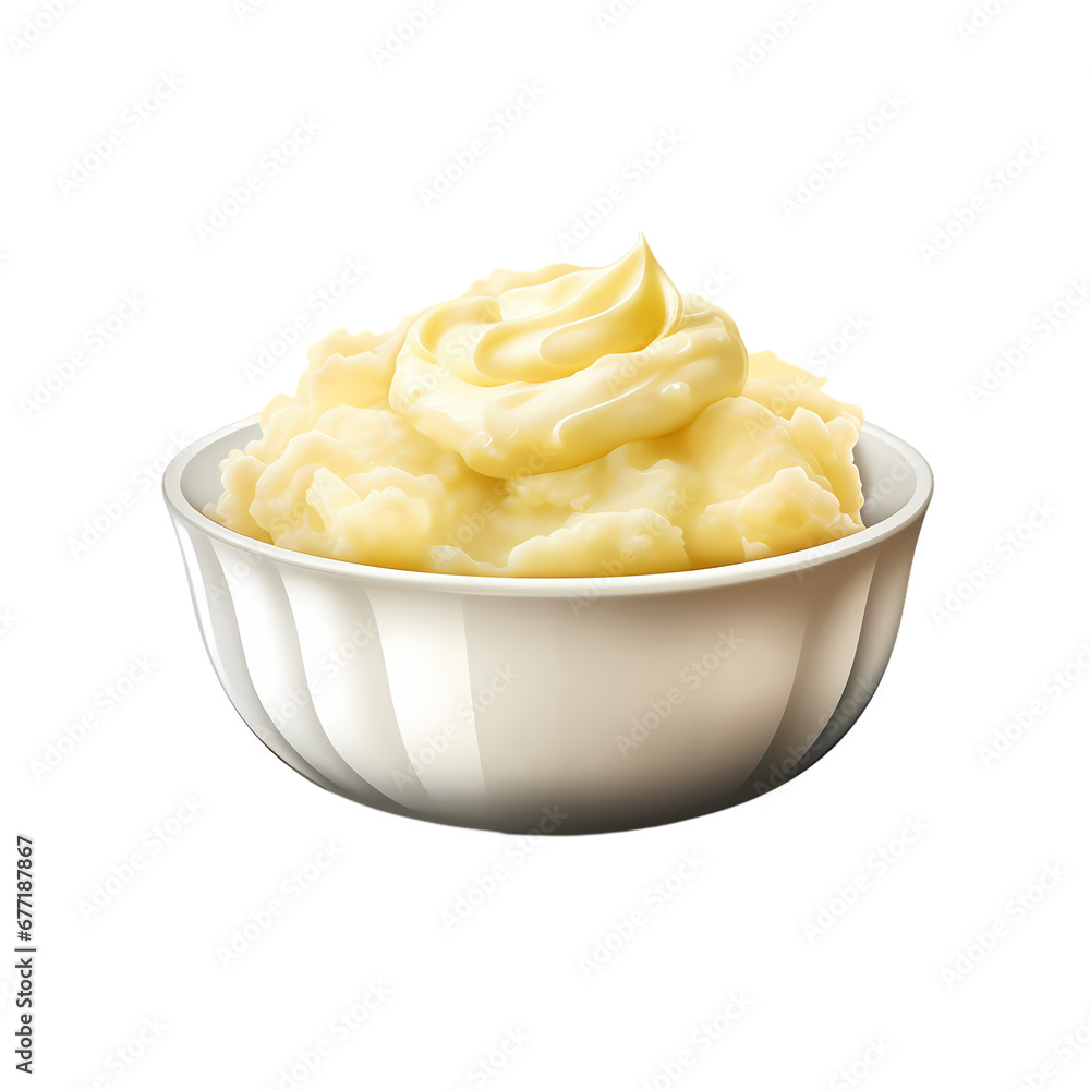 Mashed potatoes on transparent background Mashed potatoes on transparent background