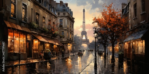 Quiet Paris Street at Dawn © dasom