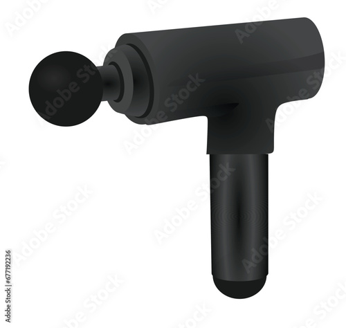Black  at home massager. vector